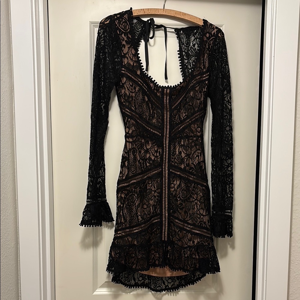 Love and Lemons Black Lace Dress